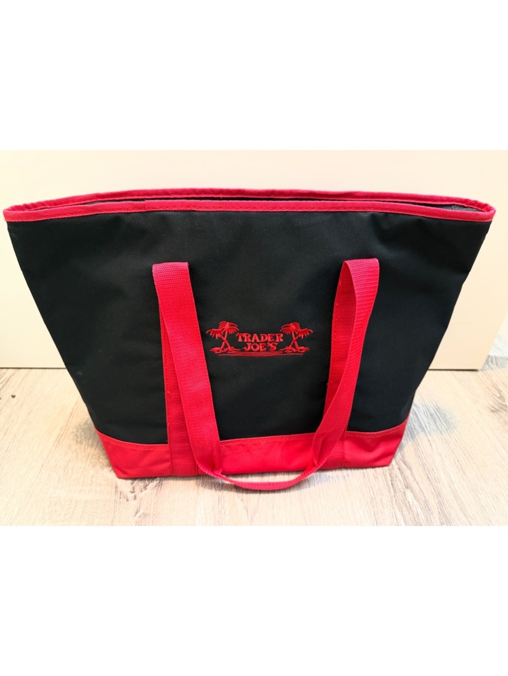 Trader Joe's Black and Red 7 Gallon Insulated Grocery Tote Bag